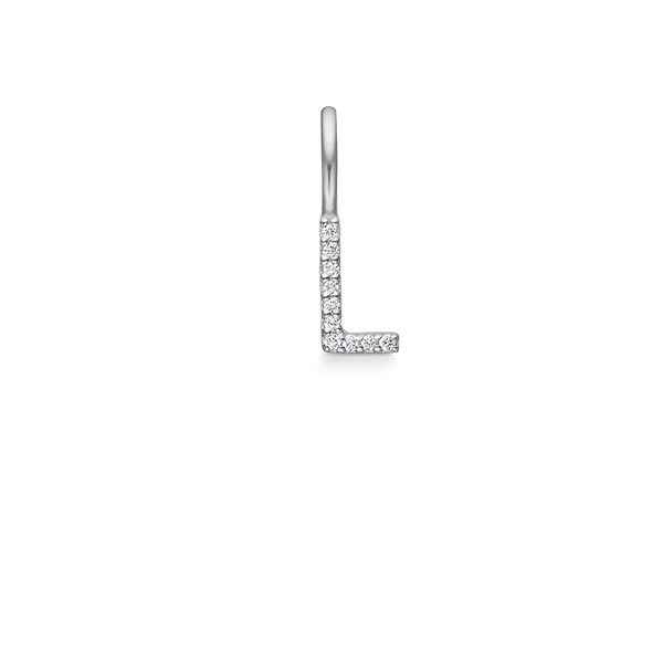 My L diamant vedhæng - 18kt Hvidguld