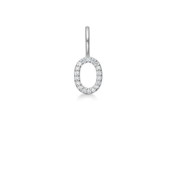 My O diamant vedhæng - 18kt Hvidguld
