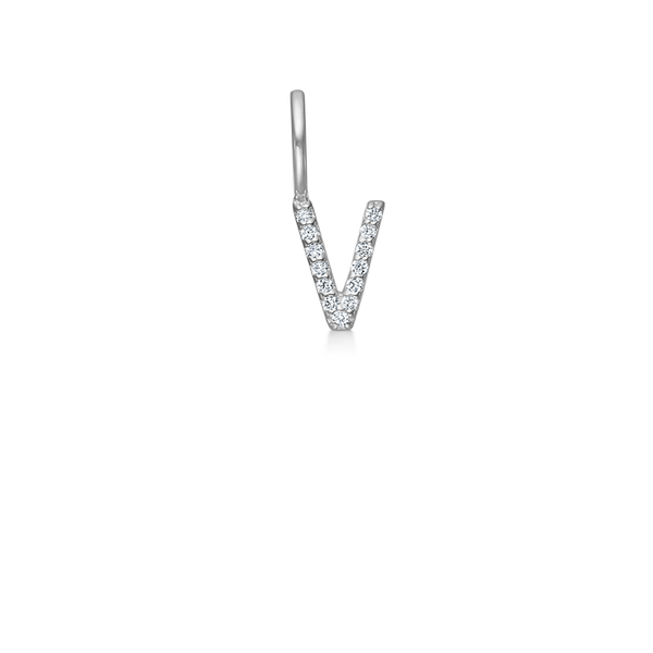 My V diamant vedhæng - 18kt Hvidguld