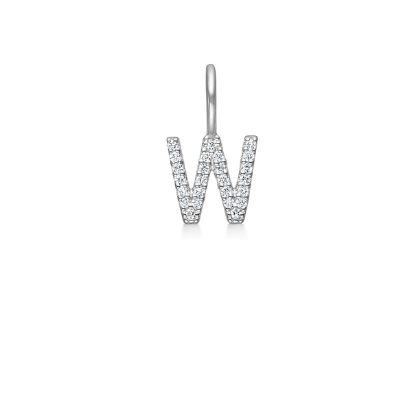 My W diamant vedhæng - 18kt Hvidguld