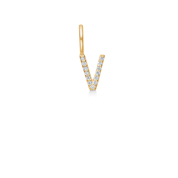 My V diamant vedhæng - 18kt Rødguld