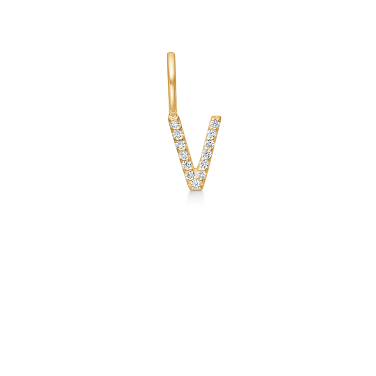 My V diamant vedhæng - 18kt Rødguld
