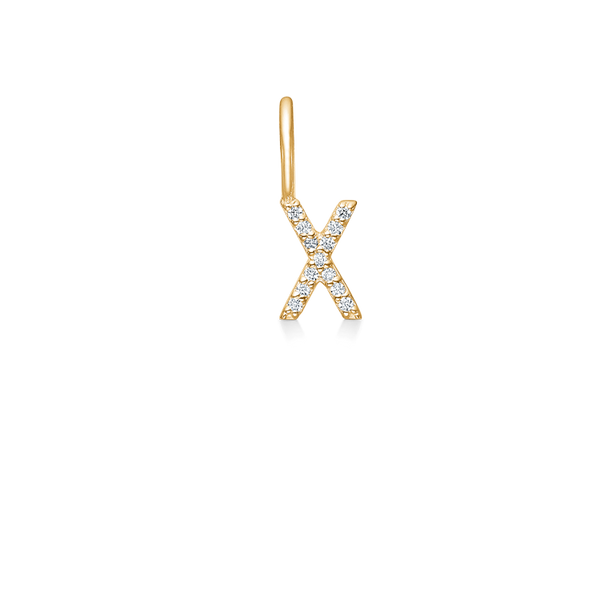 My X diamant vedhæng - 18kt Rødguld