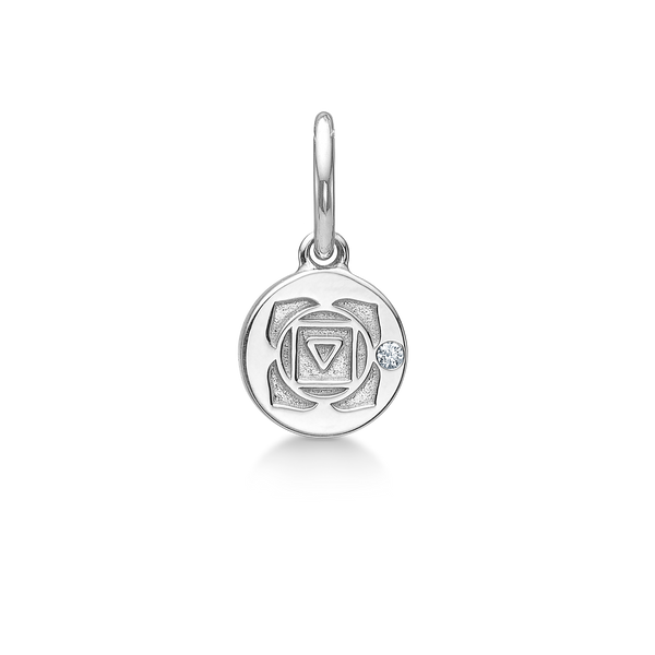 Inner Peace Rodchakra vedhæng - 18kt Hvidguld