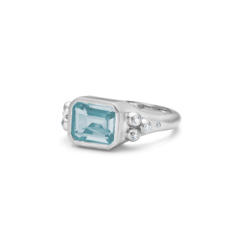 Orbit Octagon ring - 18kt Hvidguld