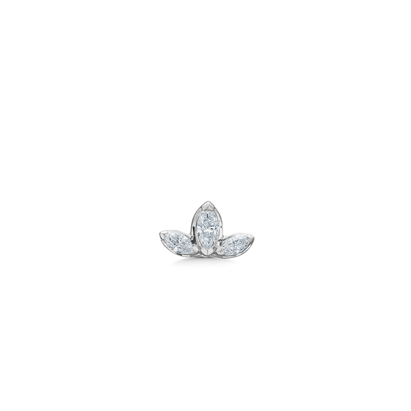 Inner Peace Lotus diamant ørestik - 18kt Hvidguld