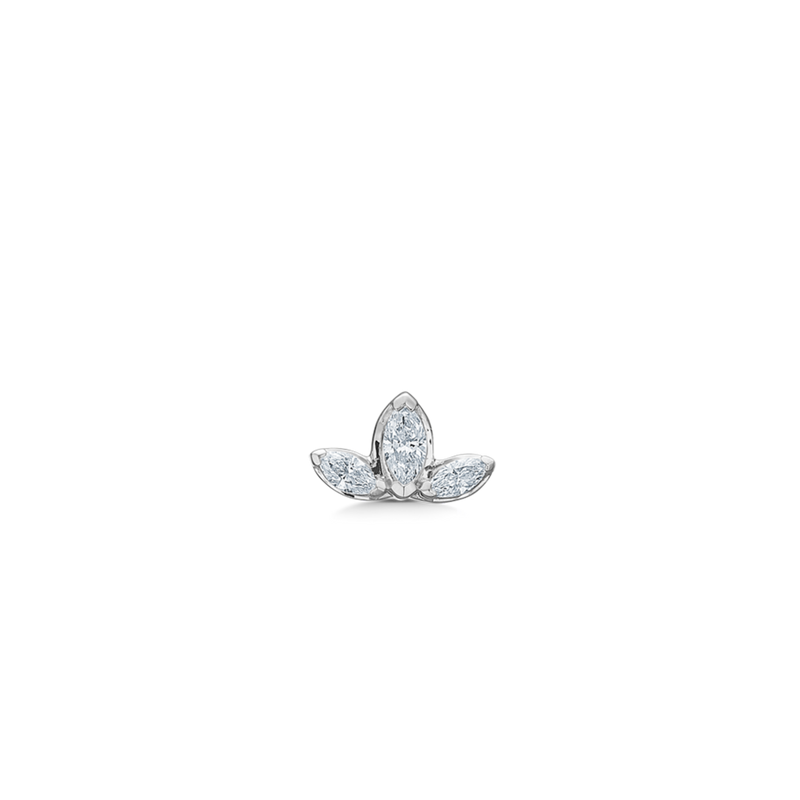 Inner Peace Lotus diamant ørestik - 18kt Hvidguld