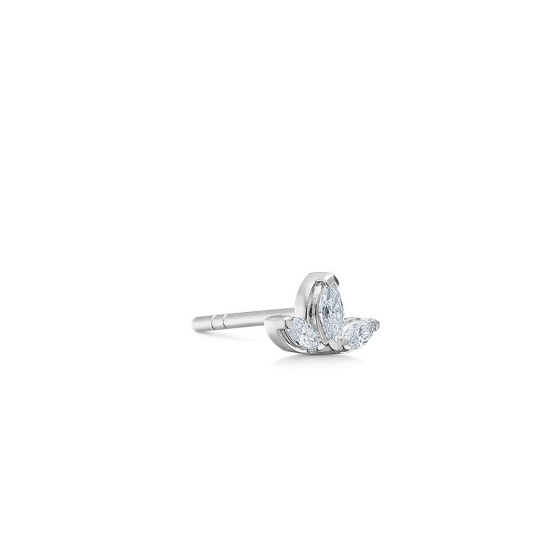 Inner Peace Lotus diamant ørestik - 18kt Hvidguld
