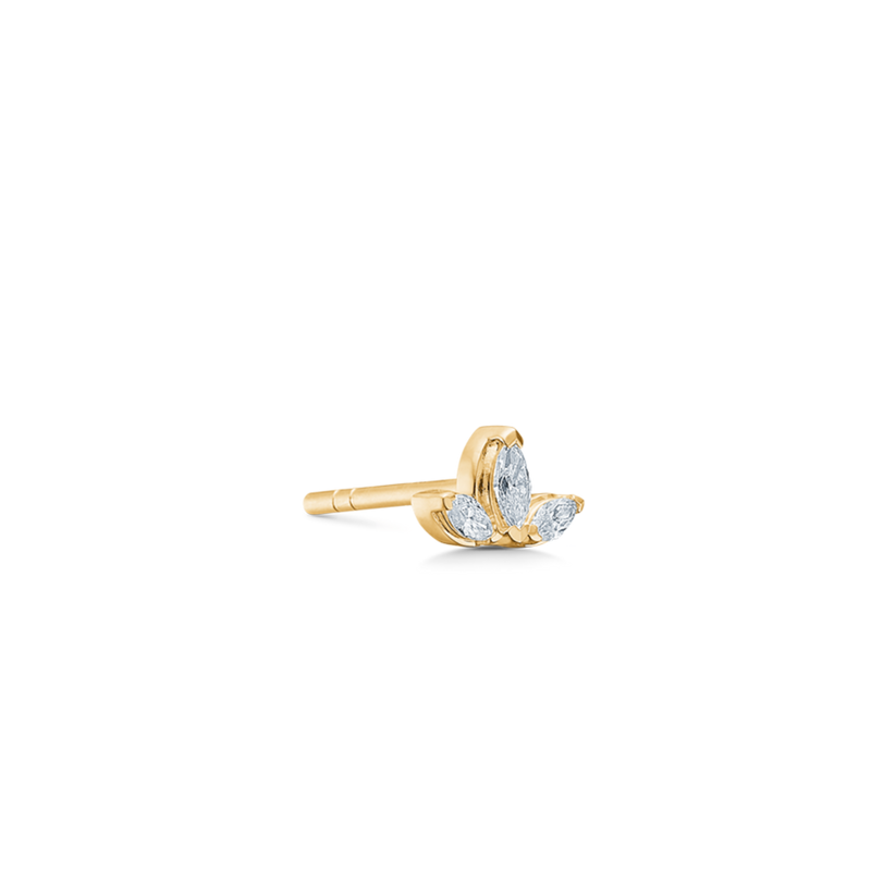 Inner Peace Lotus diamant ørestik - 18kt Rødguld