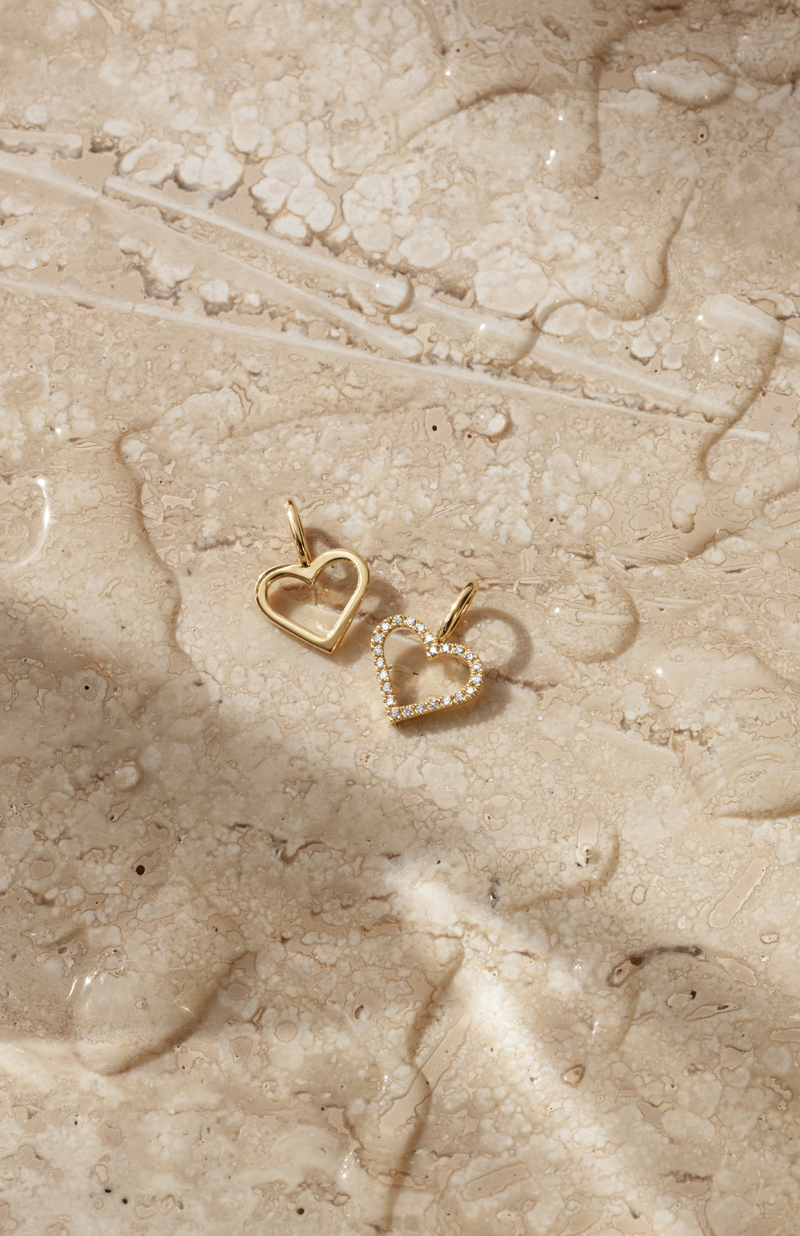 Symbols Open Heart diamant vedhæng - 18kt Hvidguld